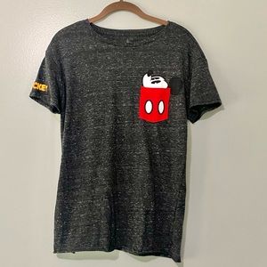 Disney Mickey Mouse Pocket Tee T-shirt Gray Size Medium